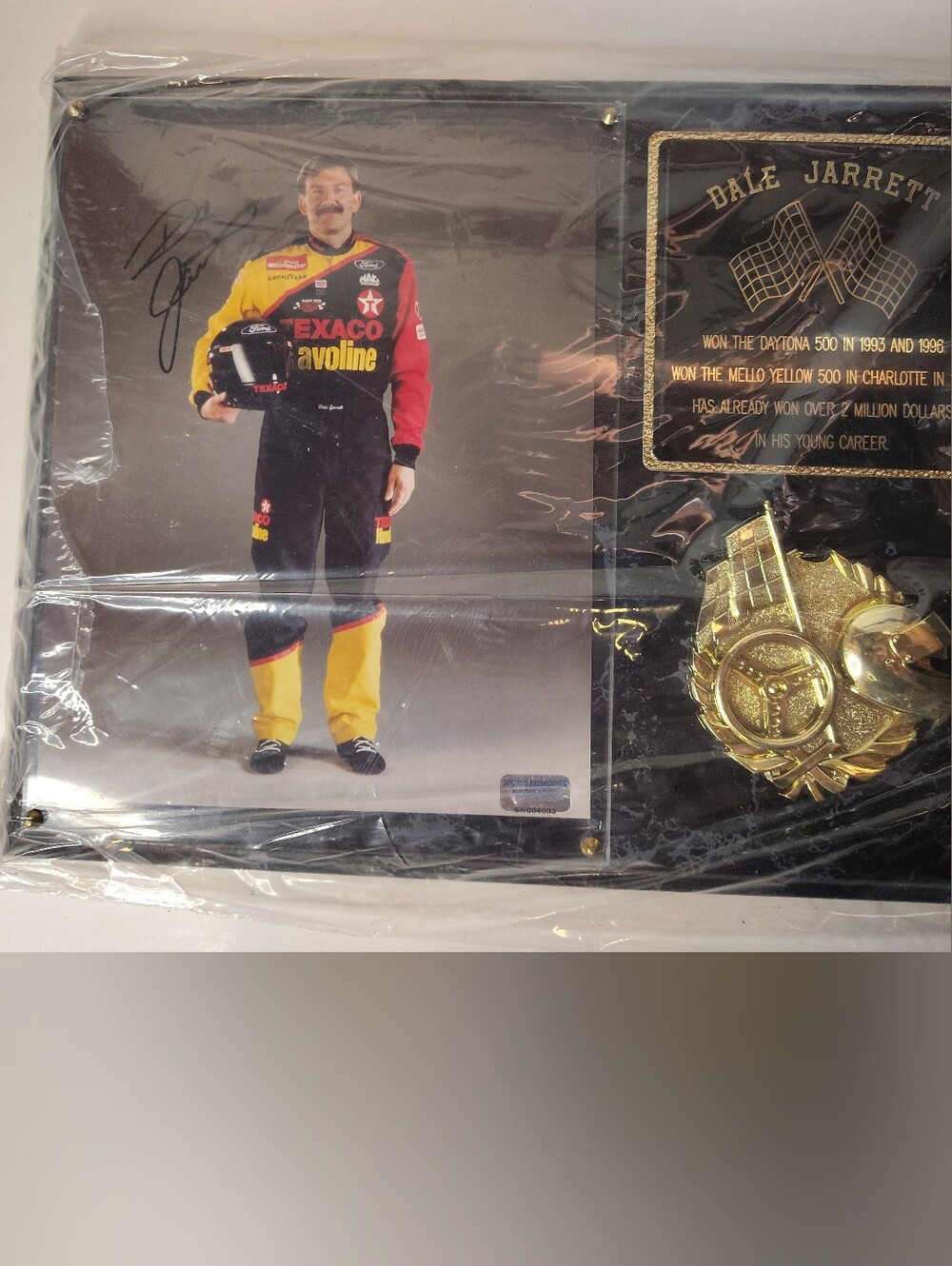 Dale Jarrett Autographed Wall Plaque W/ COA NASCAR